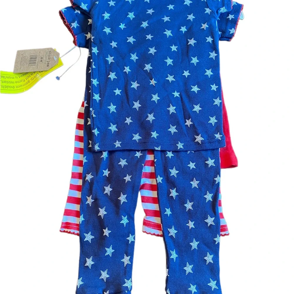 Chick Pea Toddler 100% Cotton Girls’ Patriotic Pajama Set